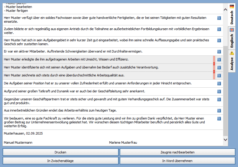 Screenshot Bausteinabstimmung